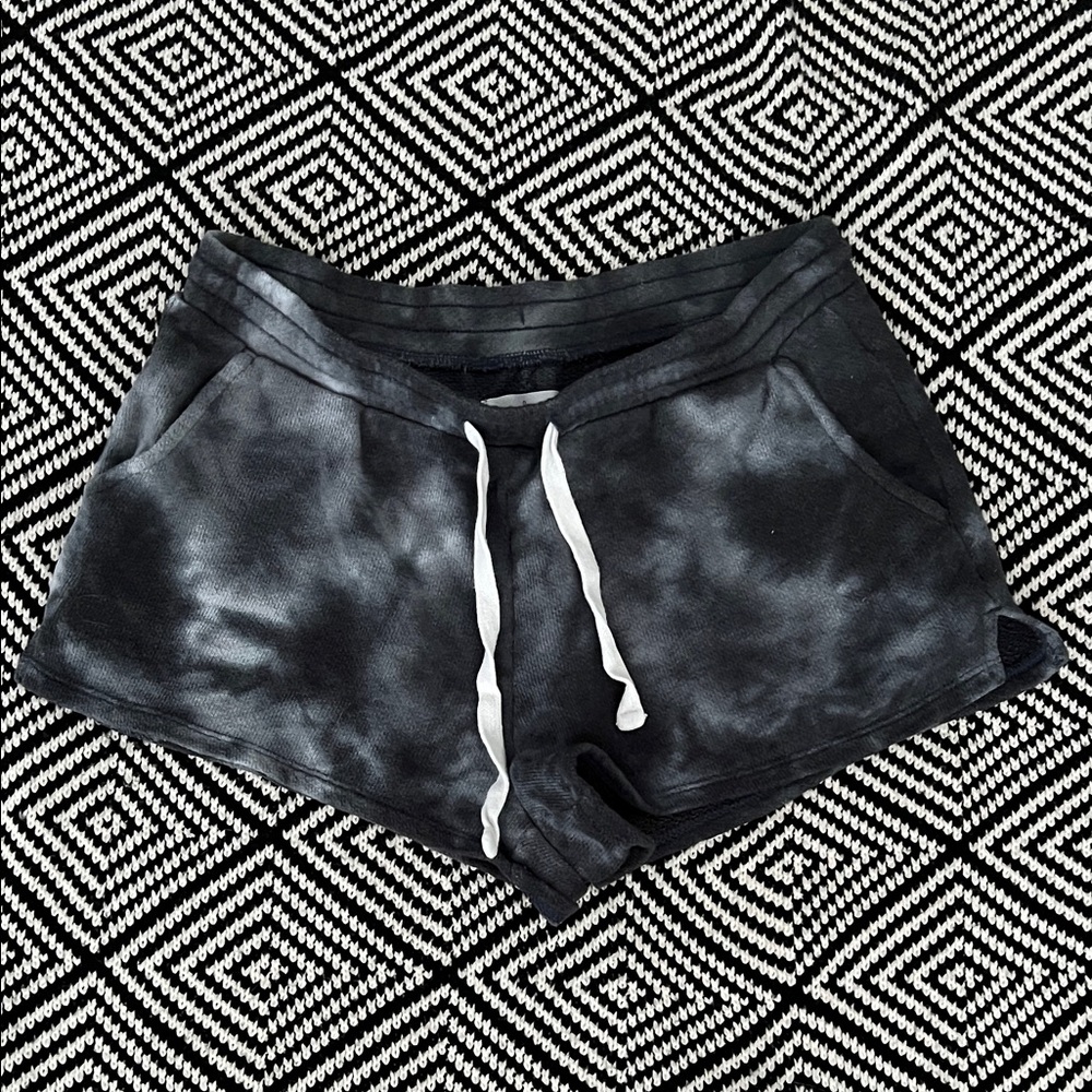 Colsie Black and Gray Tie-Dye Athletic Shorts